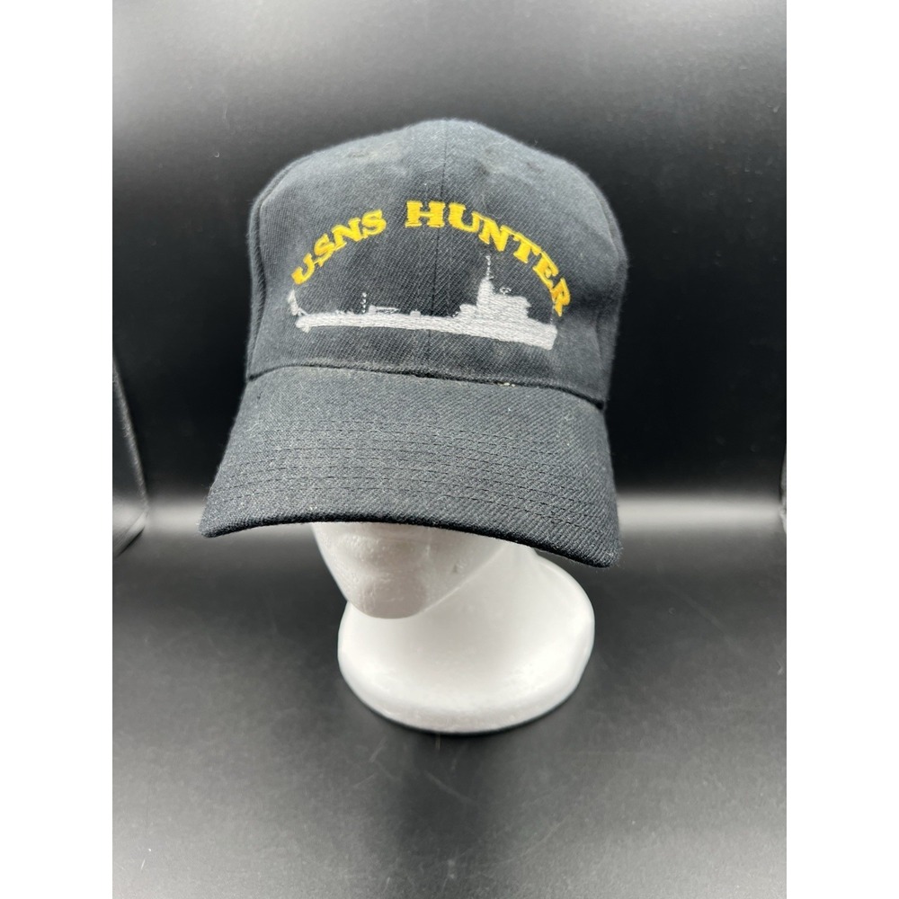 United States Navy USNS Hunter Hat U.S. USA Black Adjustable Cap Chief Mate